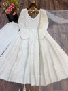 Nsr 919 Pure Cotton Chiffly Work Anarkali Kurti With Bottom Dupatta
